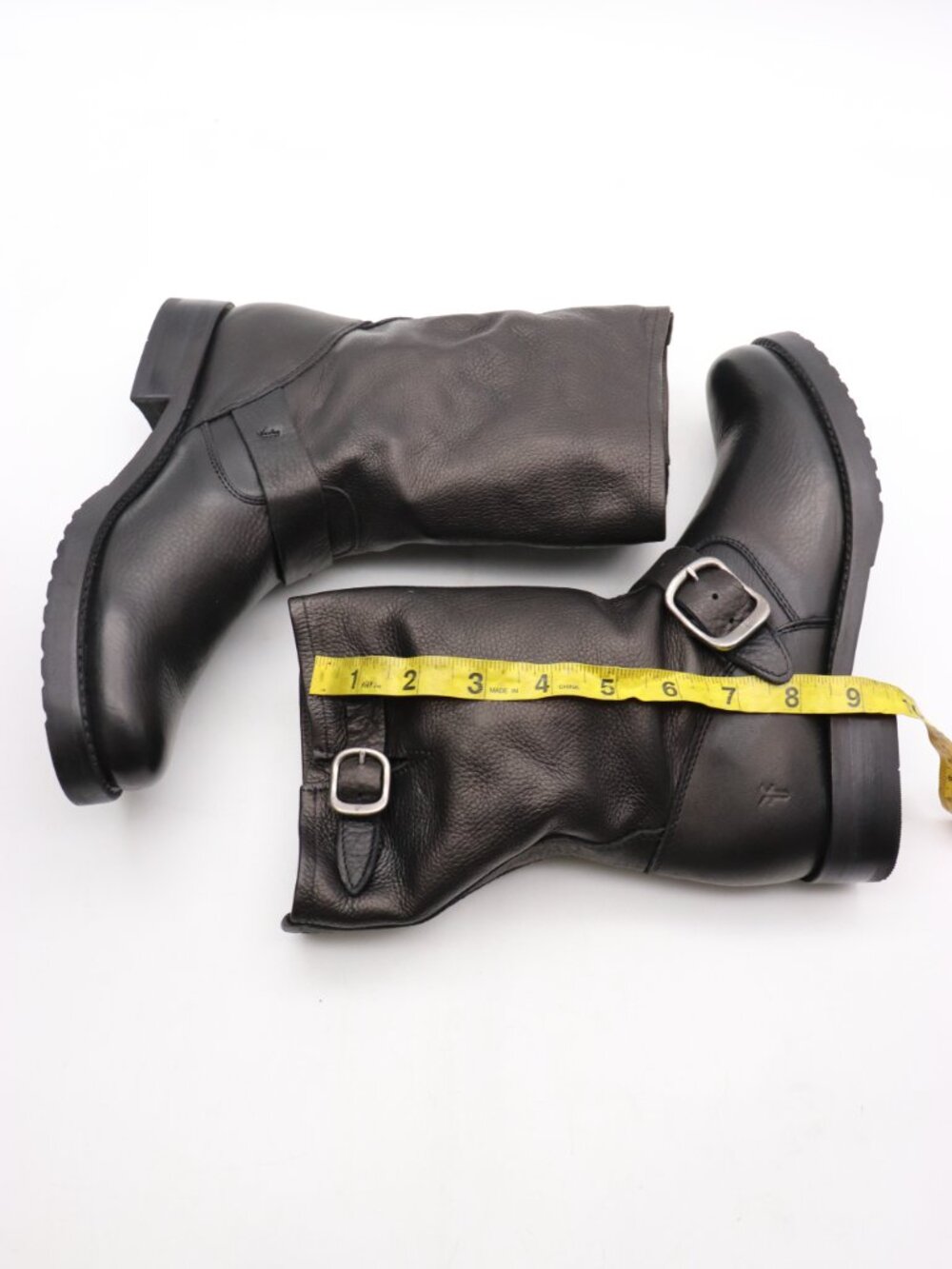 New Frye Veronica Short Boots Women's 7.5 8 B Black Engineer Moto Harness Bootie - Picture 5 of 9